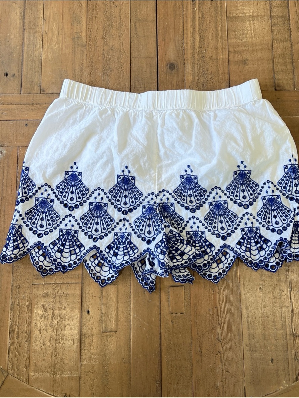 Calypso St Barth Womens White Blue Cotton Shell Embroidered Pajama Set Small - Picture 6 of 8